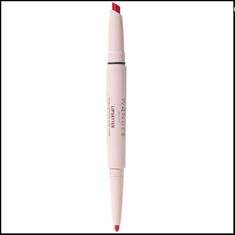 Wander Beauty Lipsetter Dual Lipstick & Liner Red Over Heels NIB 2-in-1 Lip Colo